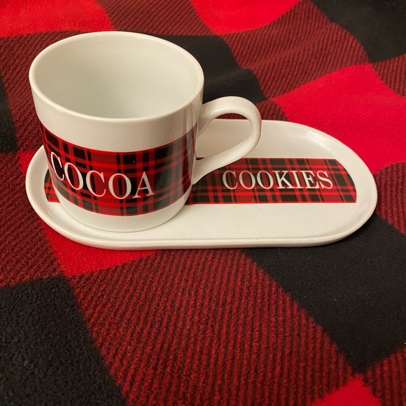 Cocoa Cup and Cookie Plate Set (and “Santa stop here” mug) - Picture 2 of 6